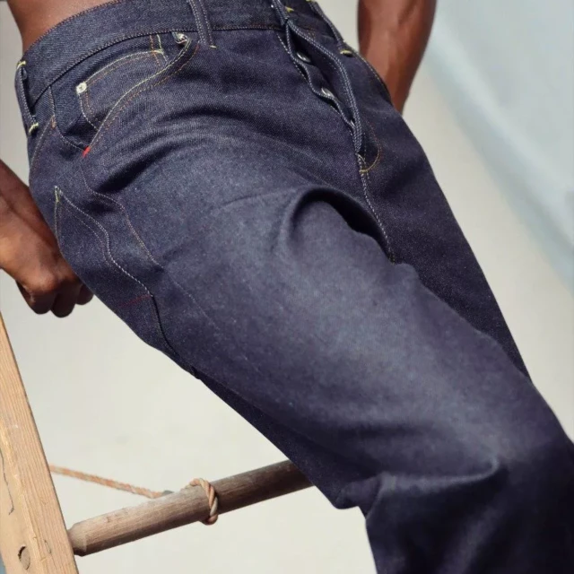 1083 - JEANS LARGE 115N INTEMPOREL coton bio superdenim indigo brut