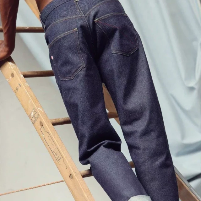 1083 - JEANS LARGE 115N INTEMPOREL coton bio superdenim indigo brut