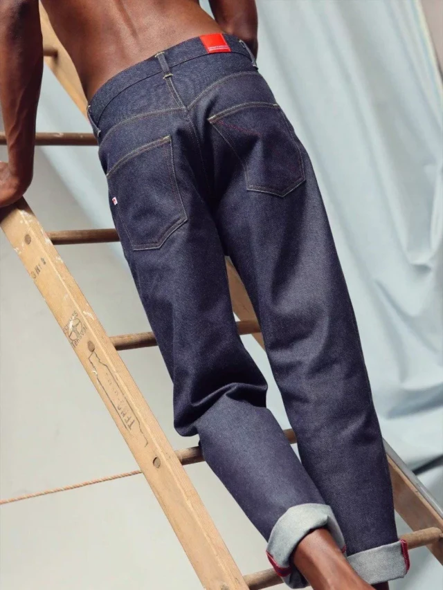 1083 - JEANS LARGE 115N INTEMPOREL coton bio superdenim indigo brut