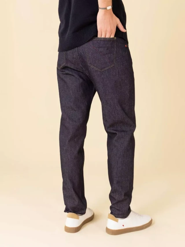 1083 - JEANS TAPERED 116N CONIQUE coton bio superdenimflex carde indigo brut