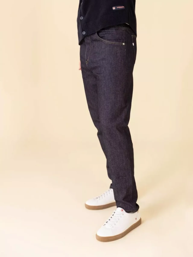 1083 - JEANS TAPERED 116N CONIQUE coton bio superdenimflex carde indigo brut