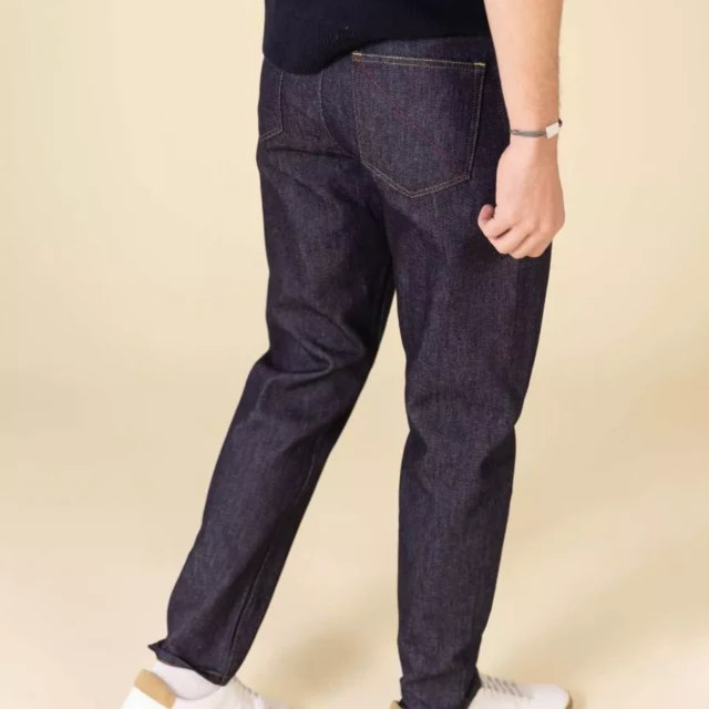 1083 - JEANS TAPERED 116N CONIQUE coton bio superdenimflex carde indigo brut
