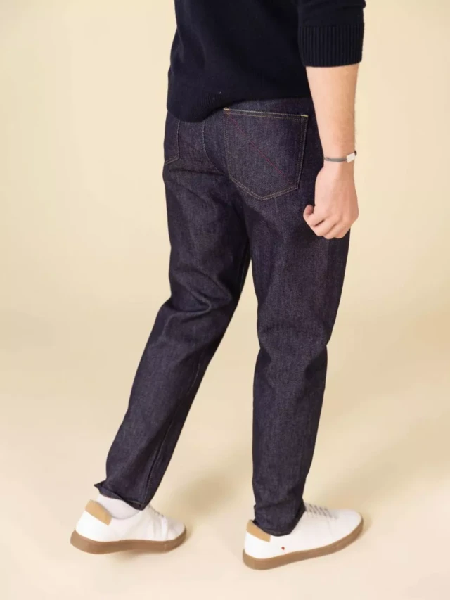 1083 - JEANS TAPERED 116N CONIQUE coton bio superdenimflex carde indigo brut