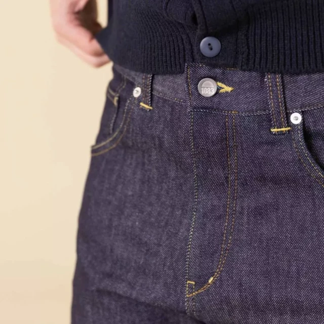 1083 - JEANS TAPERED 116N CONIQUE coton bio superdenimflex carde indigo brut