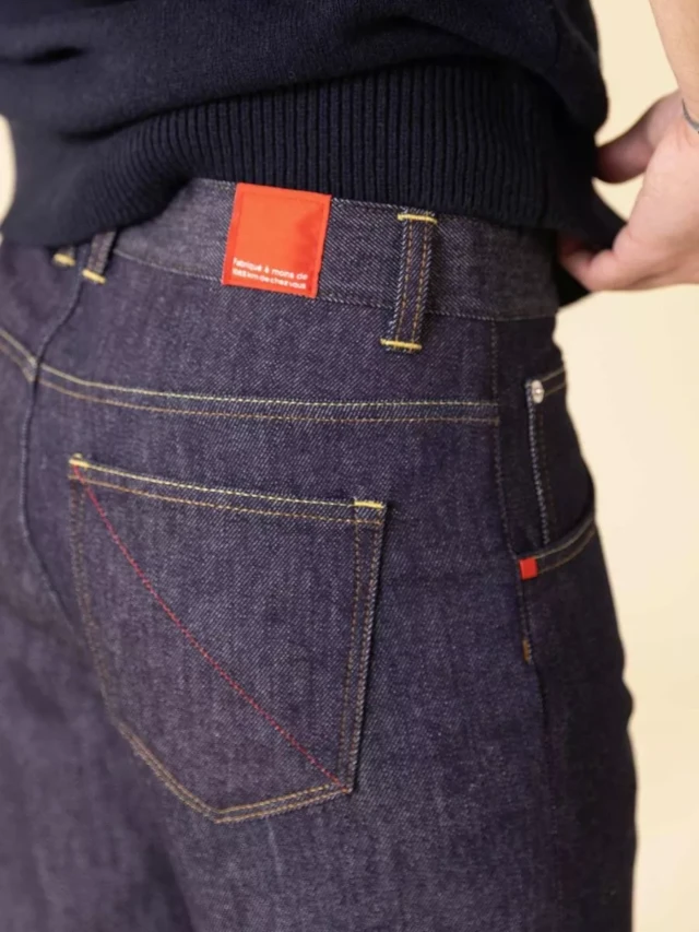 1083 - JEANS TAPERED 116N CONIQUE coton bio superdenimflex carde indigo brut