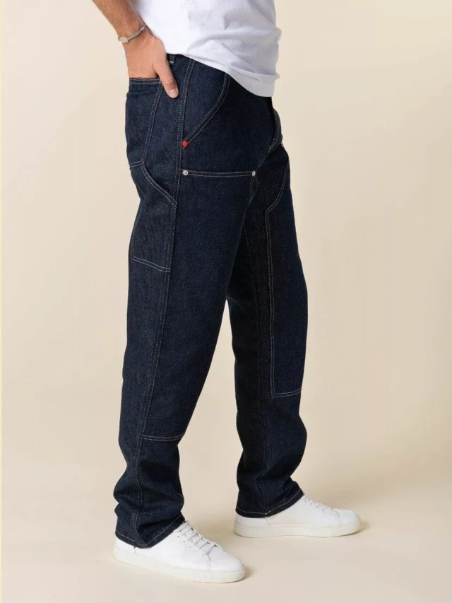 1083 - JEANS 131N CARDE BLEU coton bio superdenim bleu Homme