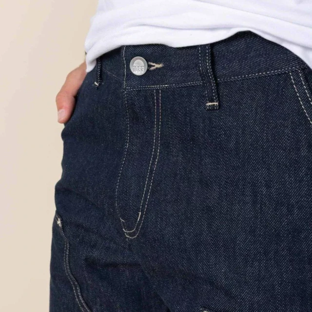 1083 - JEANS 131N CARDE BLEU coton bio superdenim bleu Homme