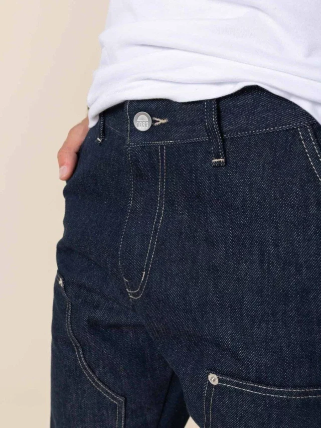 1083 - JEANS 131N CARDE BLEU coton bio superdenim bleu Homme