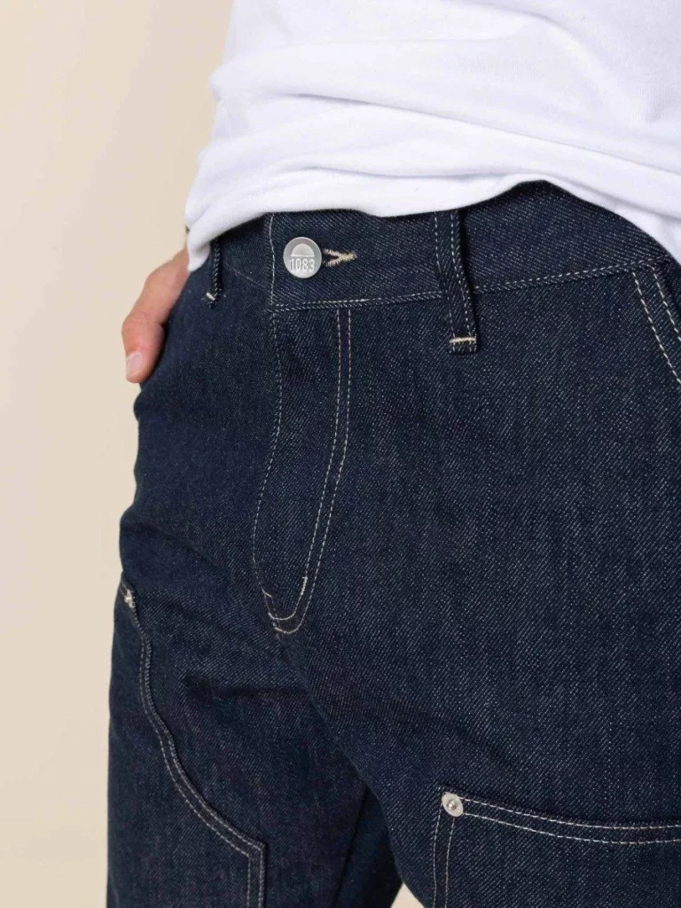1083 - JEANS 131N CARDE BLEU coton bio superdenim bleu Homme