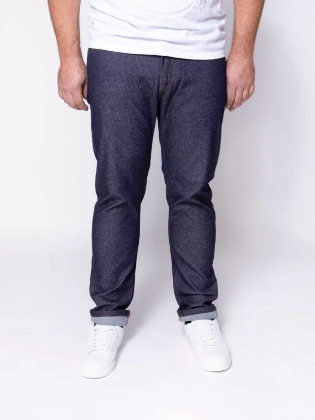 1083 - JEANS AJUSTE 143N O' coton bio superdenim flex indigo brut Homme