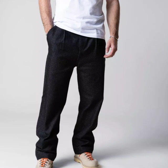 1083 - JEANS LARGE 161N X ZORZETTO coton bio superdenim flex noir brut mixte