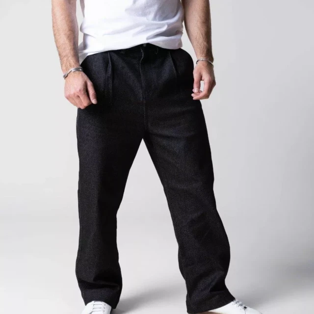 1083 - JEANS LARGE 161N X ZORZETTO coton bio superdenim flex noir brut mixte