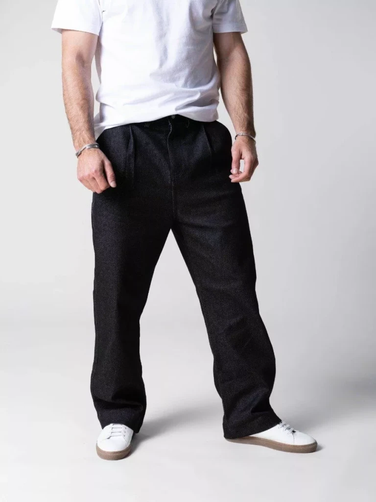 1083 - JEANS LARGE 161N X ZORZETTO coton bio superdenim flex noir brut mixte