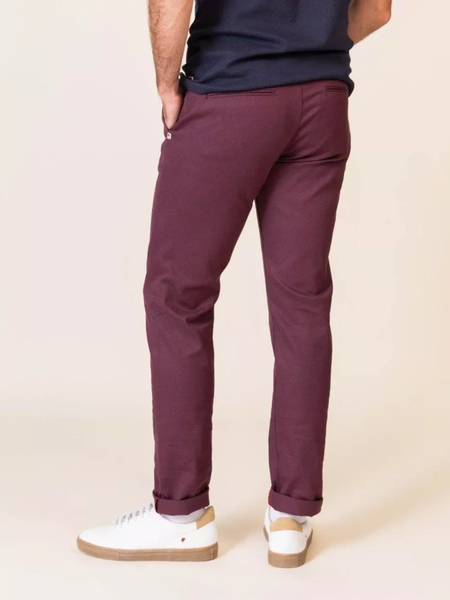 1083 - CHINO AJUSTE 163N coton bio filidenim flex uni prune Homme