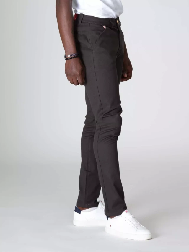 1083 - CHINO AJUSTE 163N coton bio filidenim flex uni anthracite Homme