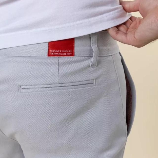 1083 - CHINO AJUSTE 163N coton bio filidenim flex uni bleu glacier Homme