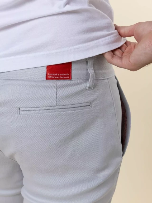 1083 - CHINO AJUSTE 163N coton bio filidenim flex uni bleu glacier Homme