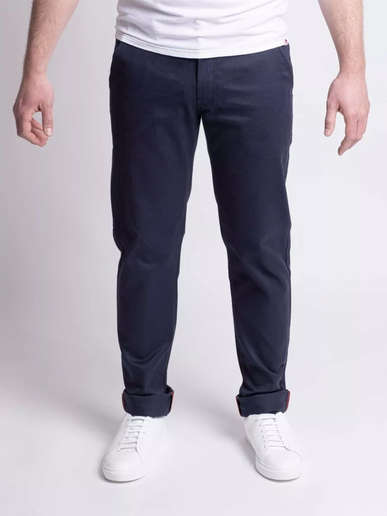 1083 - CHINO AJUSTE 163N coton bio filidenim flex uni bleu marine Homme