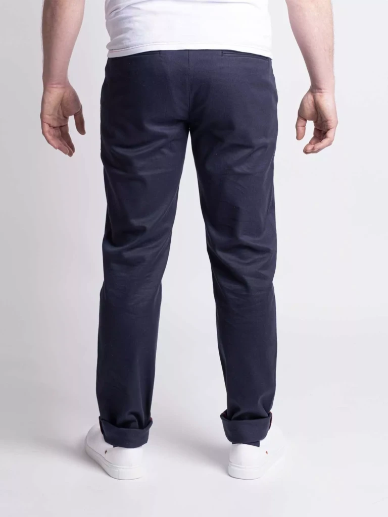 1083 - CHINO AJUSTE 163N coton bio filidenim flex uni bleu marine Homme
