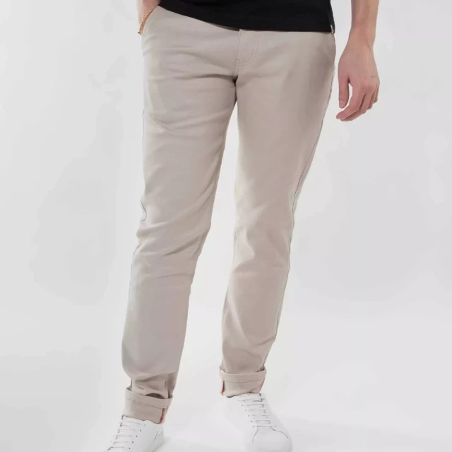 1083 - CHINO AJUSTE 163N coton bio filidenim flex uni beige Homme