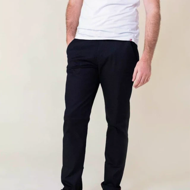 1083 - CHINO AJUSTE 163N coton bio filidenim flex uni noir Homme