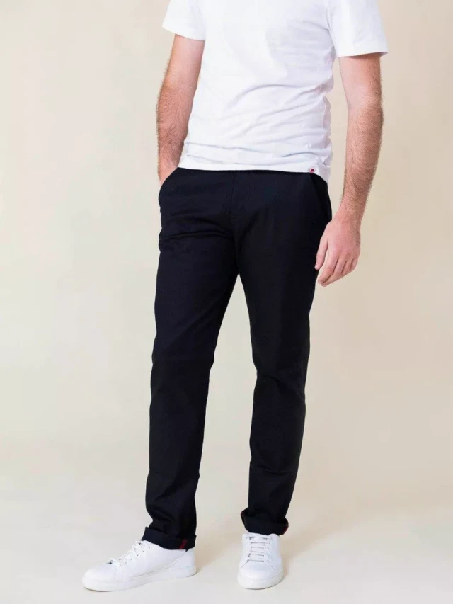 1083 - CHINO AJUSTE 163N coton bio filidenim flex uni noir Homme
