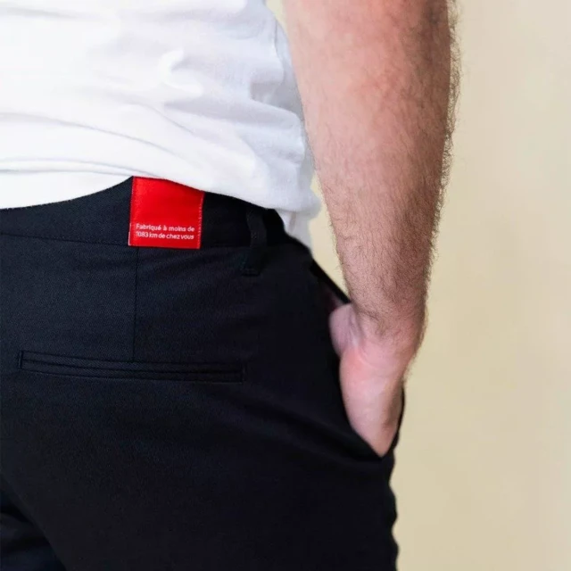 1083 - CHINO AJUSTE 163N coton bio filidenim flex uni noir Homme