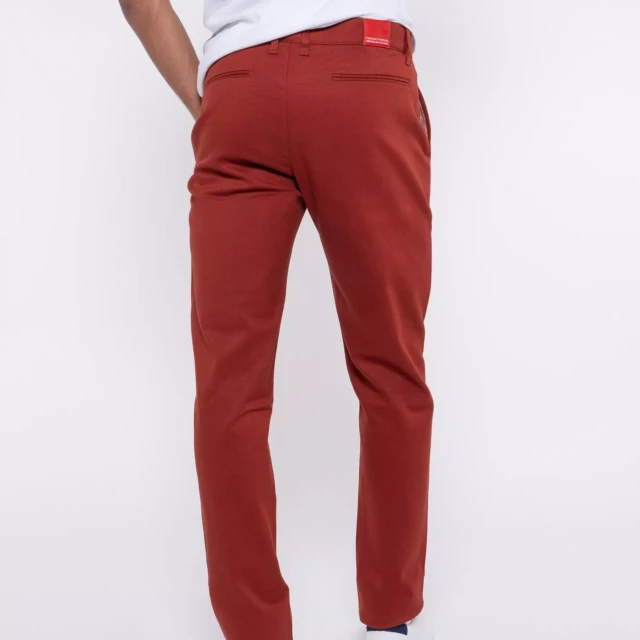 1083 - CHINO AJUSTE 163N coton bio filidenim flex uni terracotta Homme