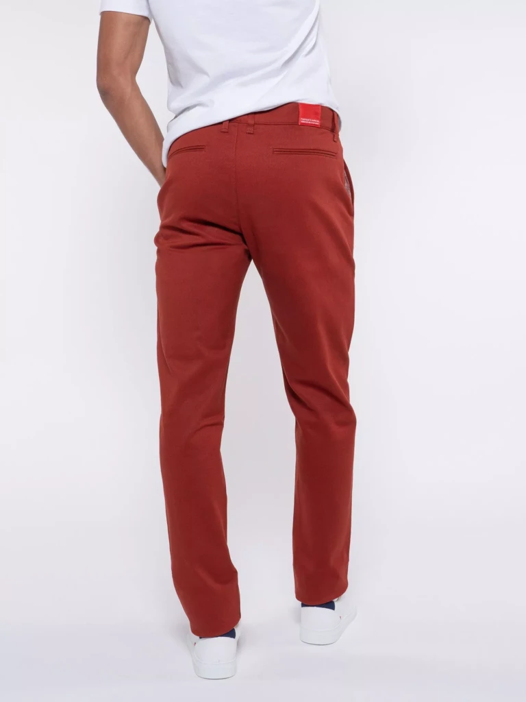 1083 - CHINO AJUSTE 163N coton bio filidenim flex uni terracotta Homme