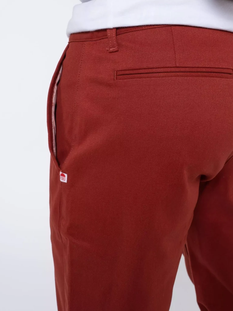 1083 - CHINO AJUSTE 163N coton bio filidenim flex uni terracotta Homme