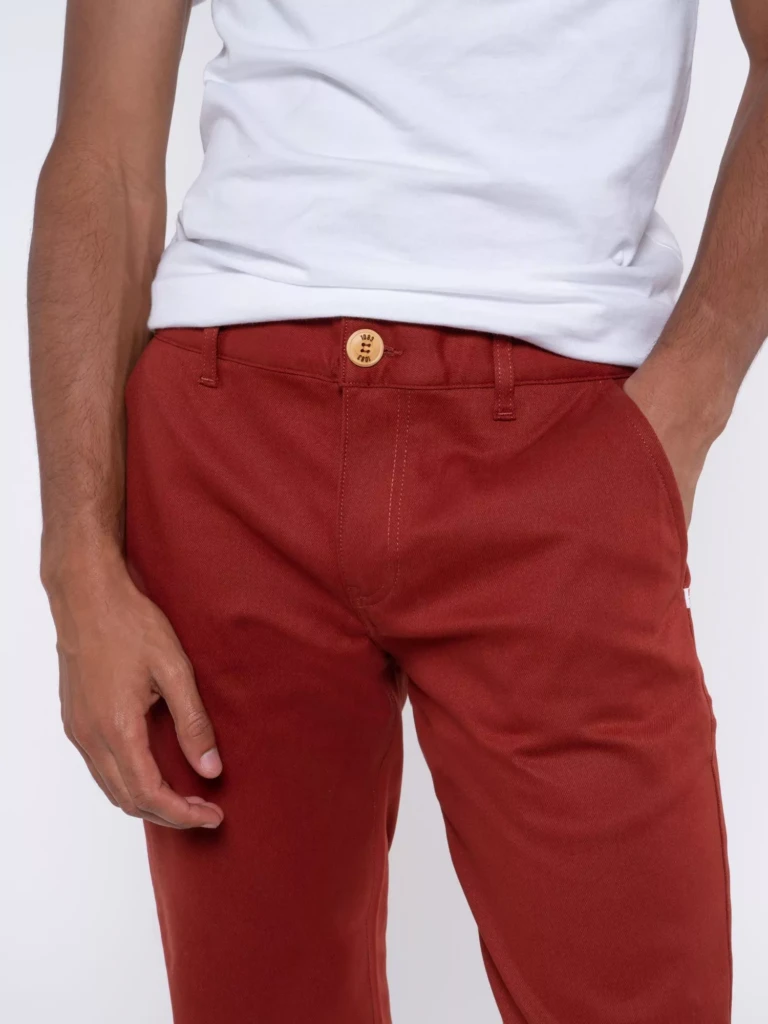 1083 - CHINO AJUSTE 163N coton bio filidenim flex uni terracotta Homme
