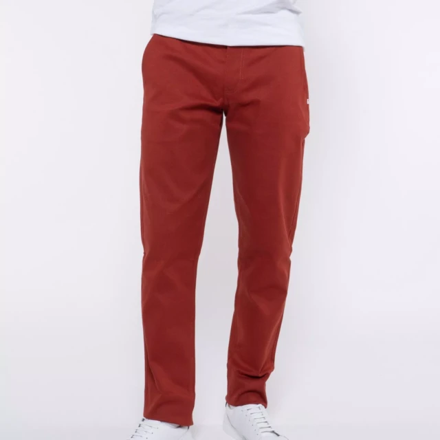 1083 - CHINO AJUSTE 163N coton bio filidenim flex uni terracotta Homme