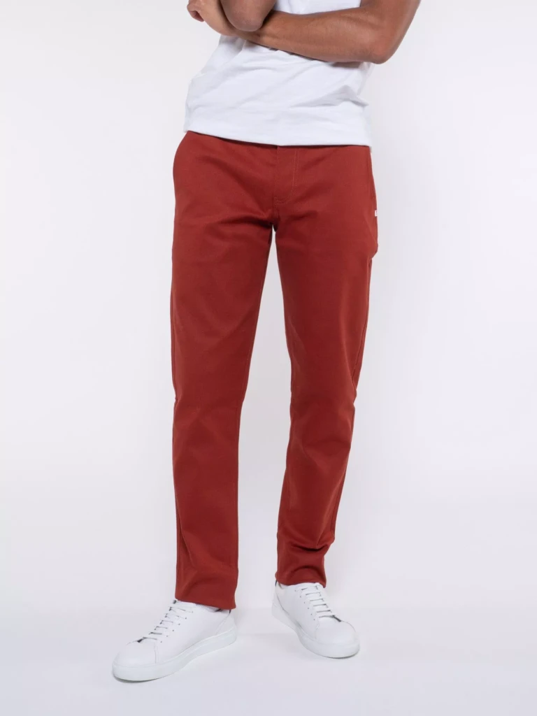 1083 - CHINO AJUSTE 163N coton bio filidenim flex uni terracotta Homme