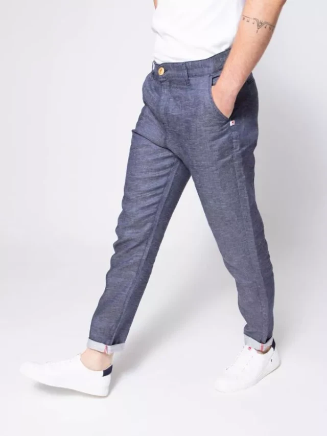 1083 - CHINO LIN CAROTTE 168N denimoriginal bleu Homme