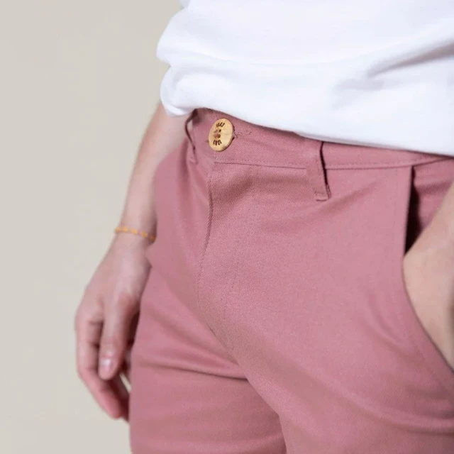 1083 - BERMUDA CHINO AJUSTE 169N coton bio filidenim flex uni rose quartz
