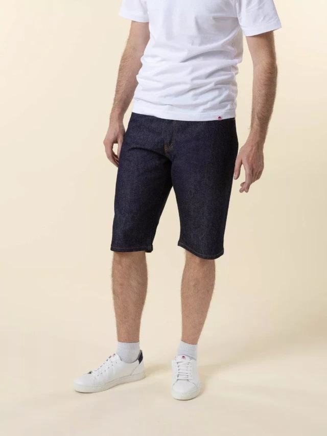 1083 - BERMUDA AJUSTE 173N coton bio superdenim flex indigo brut Homme