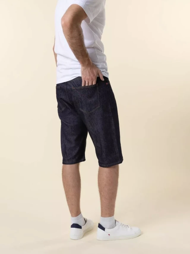 1083 - BERMUDA AJUSTE 173N coton bio superdenim flex indigo brut Homme
