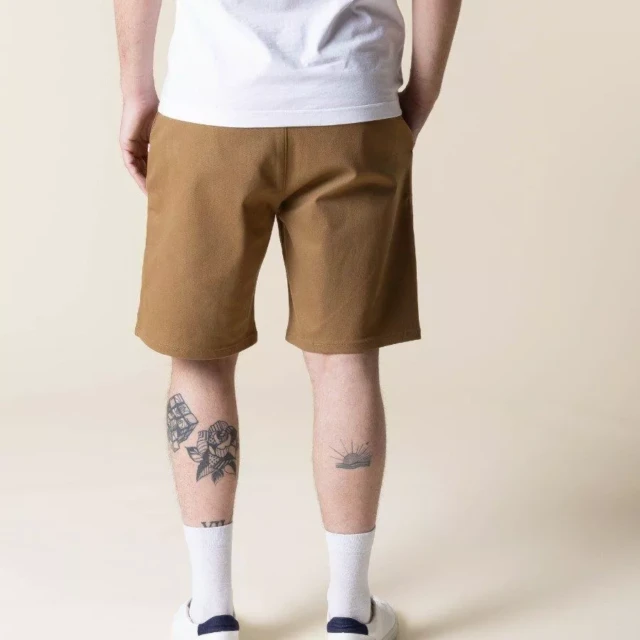 1083 - BERMUDA CHINO LARGE 174N coton bio filidenim flex uni marron clair Homme