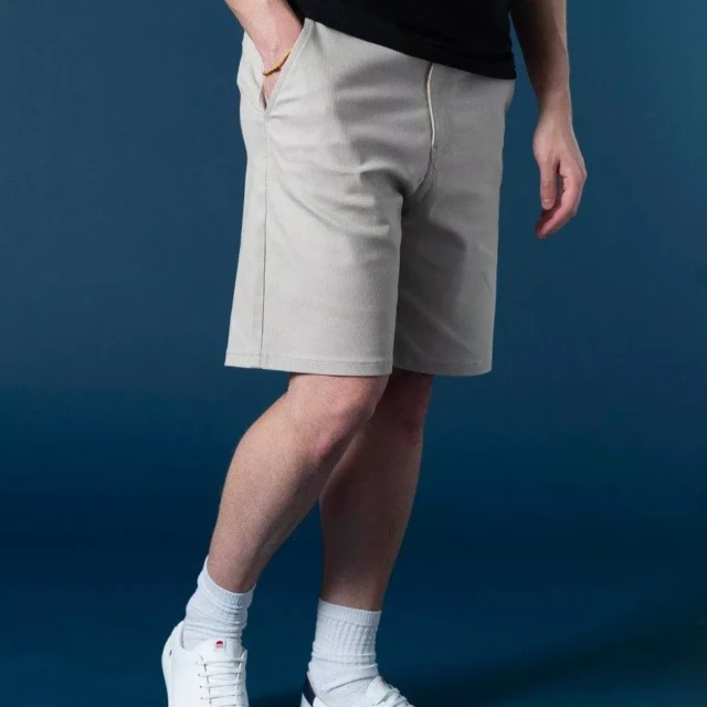 1083 - BERMUDA CHINO LARGE 174N coton bio filidenim flex uni naturel Homme