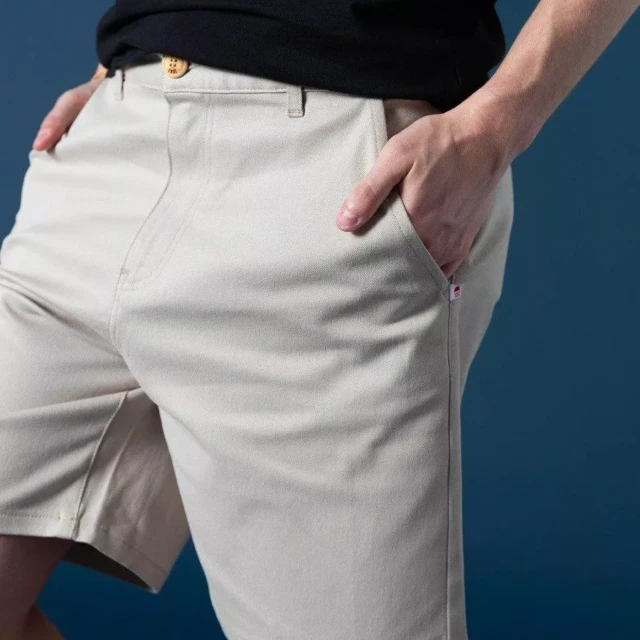 1083 - BERMUDA CHINO LARGE 174N coton bio filidenim flex uni naturel Homme