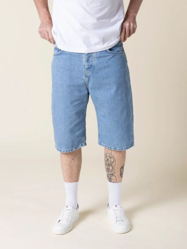 1083 - SHORT BAGGY 175N DELAVE coton bio superdenim indigo clair