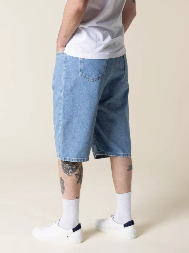1083 - SHORT BAGGY 175N DELAVE coton bio superdenim indigo clair