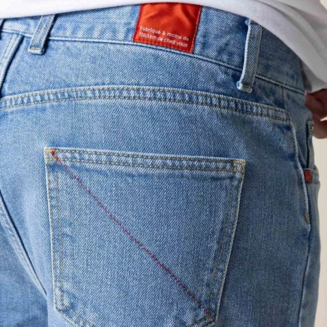 1083 - SHORT BAGGY 175N DELAVE coton bio superdenim indigo clair