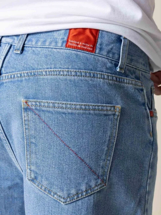 1083 - SHORT BAGGY 175N DELAVE coton bio superdenim indigo clair