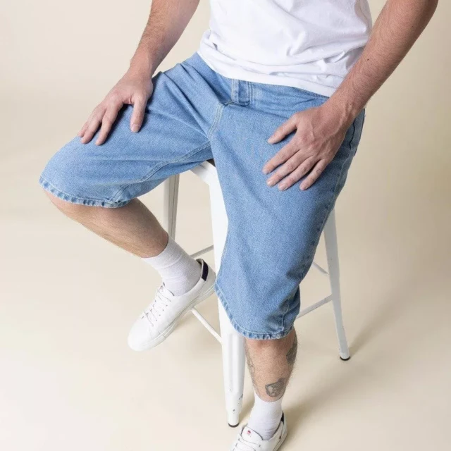 1083 - SHORT BAGGY 175N DELAVE coton bio superdenim indigo clair