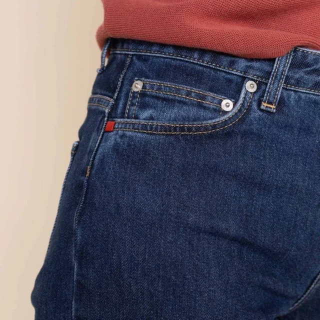 1083 - JEANS DROIT 201N DELAVE  coton bio indigo ocean