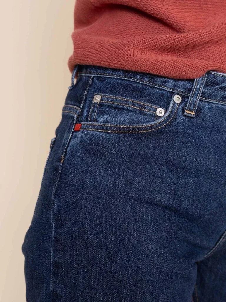 1083 - JEANS DROIT 201N DELAVE  coton bio indigo ocean