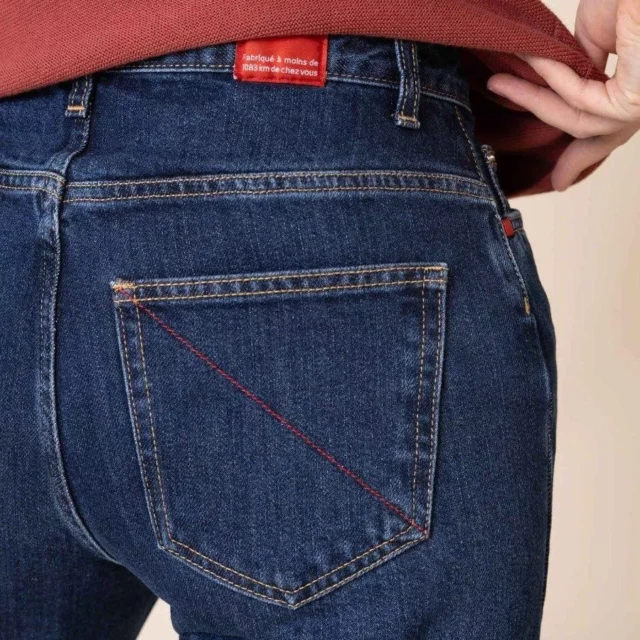 1083 - JEANS DROIT 201N DELAVE  coton bio indigo ocean