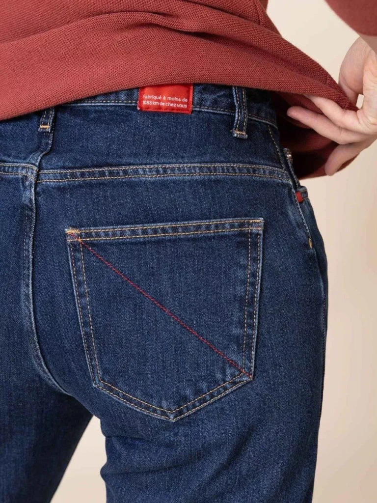 1083 - JEANS DROIT 201N DELAVE  coton bio indigo ocean