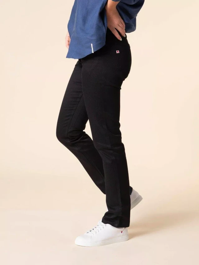 1083 - JEANS DROIT 201N coton bio denimoriginal uni noir